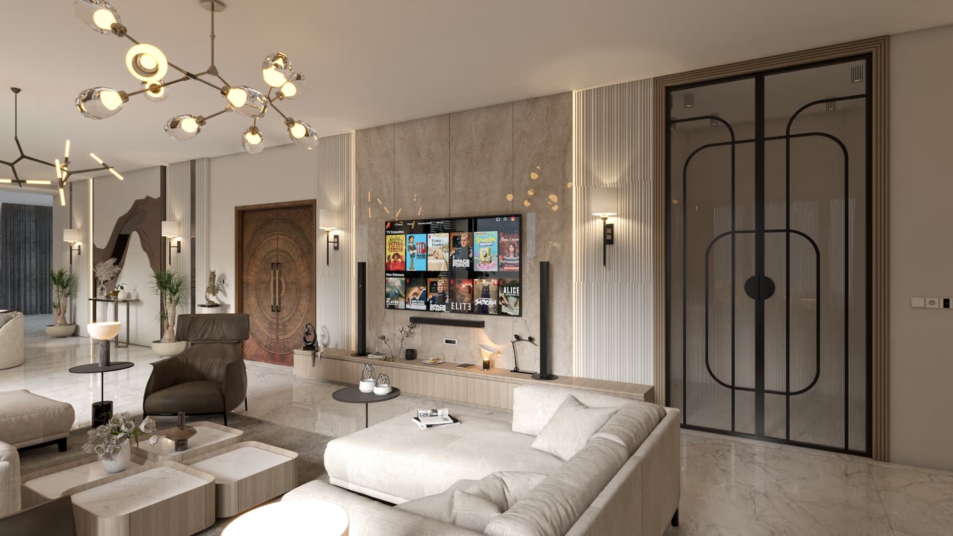 Designed bedroom interior with a polished contemporary finish